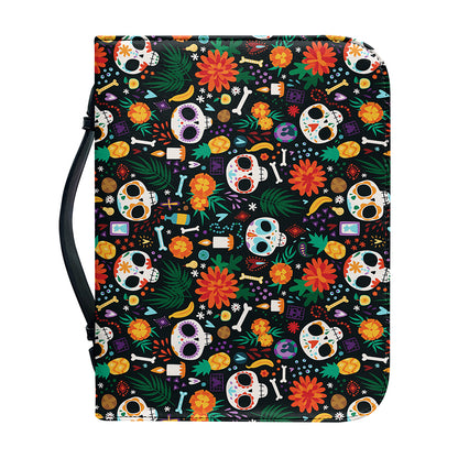 Dia De Los Muertos Day Of The Dead Print Leather Bible Cover