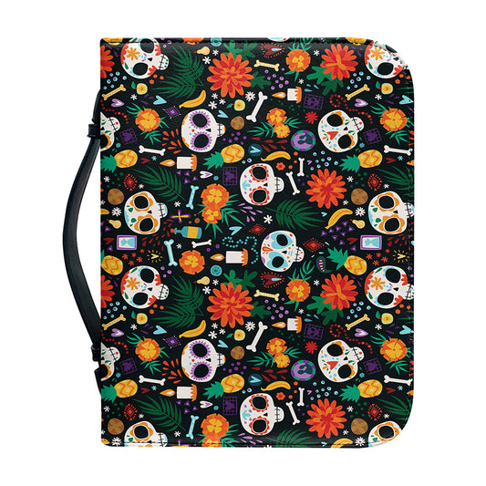 Dia De Los Muertos Day Of The Dead Print Leather Bible Cover