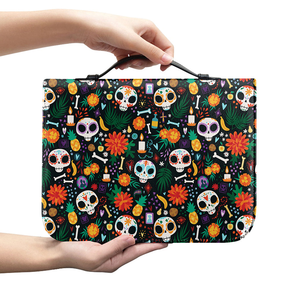 Dia De Los Muertos Day Of The Dead Print Leather Bible Cover