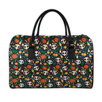 Dia De Los Muertos Day Of The Dead Print Leather Duffle Bag