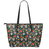 Dia De Los Muertos Day Of The Dead Print Leather Tote Bag