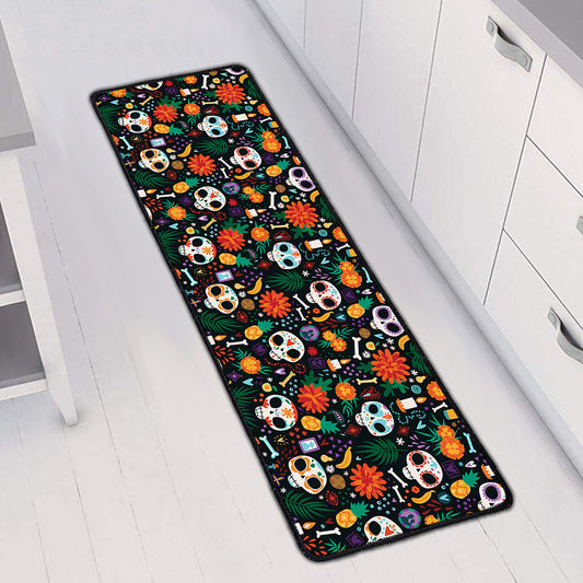 Dia De Los Muertos Day Of The Dead Print Long Kitchen Mat