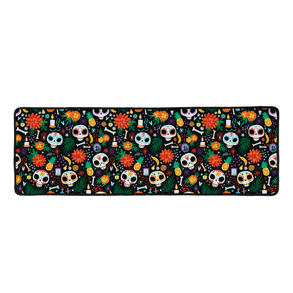Dia De Los Muertos Day Of The Dead Print Long Kitchen Mat