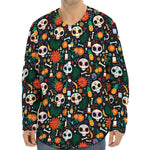 Dia De Los Muertos Day Of The Dead Print Long Sleeve Baseball Jersey