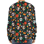 Dia De Los Muertos Day Of The Dead Print Long Sleeve Baseball Jersey