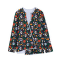 Dia De Los Muertos Day Of The Dead Print Long Sleeve Short Coat