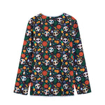 Dia De Los Muertos Day Of The Dead Print Long Sleeve Short Coat