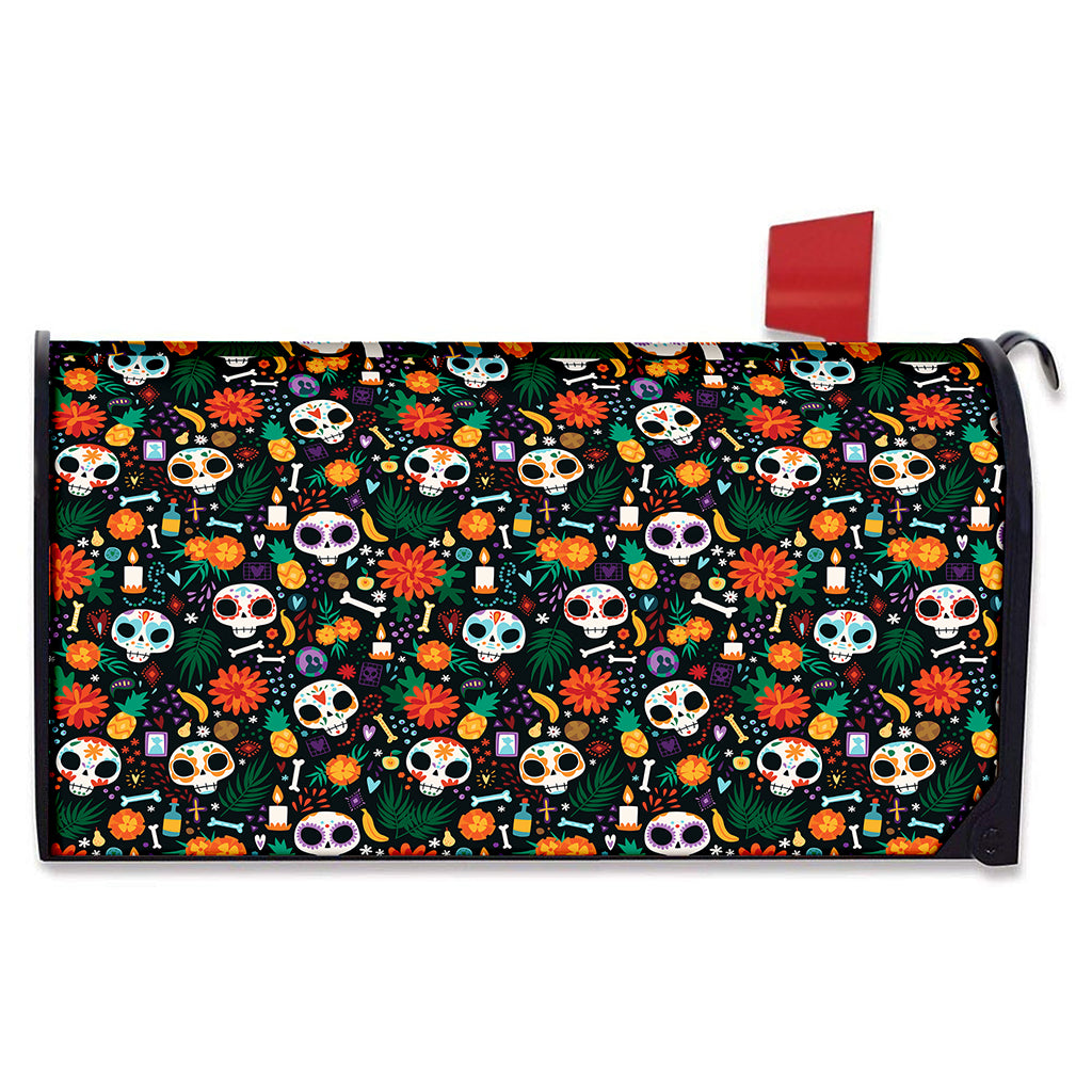 Dia De Los Muertos Day Of The Dead Print Mailbox Cover