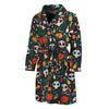 Dia De Los Muertos Day Of The Dead Print Men's Bathrobe