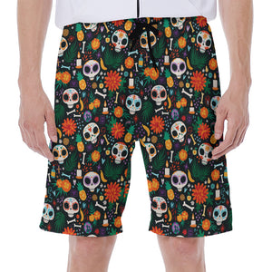 Dia De Los Muertos Day Of The Dead Print Men's Beach Shorts