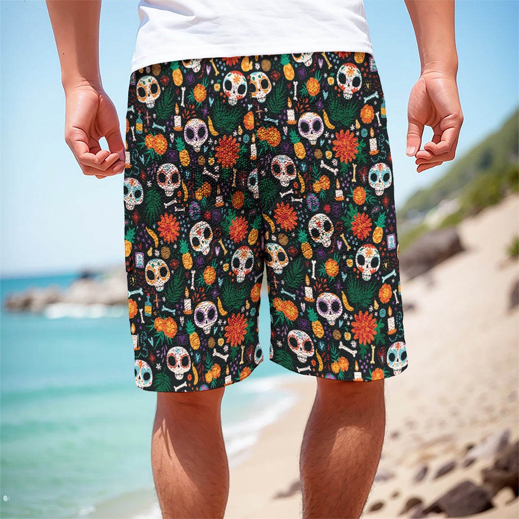 Dia De Los Muertos Day Of The Dead Print Men's Cargo Shorts