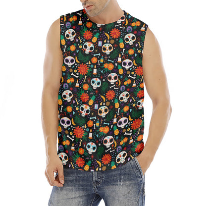 Dia De Los Muertos Day Of The Dead Print Men's Fitness Tank Top