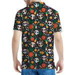 Dia De Los Muertos Day Of The Dead Print Men's Polo Shirt