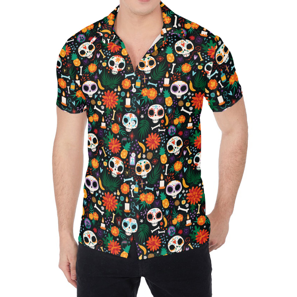 Dia De Los Muertos Day Of The Dead Print Men's Shirt