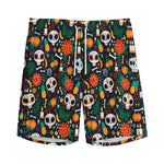 Dia De Los Muertos Day Of The Dead Print Men's Sports Shorts