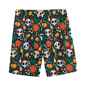 Dia De Los Muertos Day Of The Dead Print Men's Sports Shorts