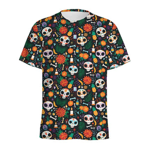 Dia De Los Muertos Day Of The Dead Print Men's Sports T-Shirt