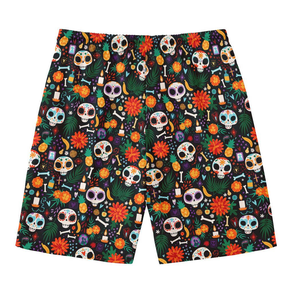 Dia De Los Muertos Day Of The Dead Print Men's Swim Trunks