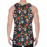 Dia De Los Muertos Day Of The Dead Print Men's Velvet Tank Top