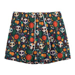 Dia De Los Muertos Day Of The Dead Print Mesh Shorts