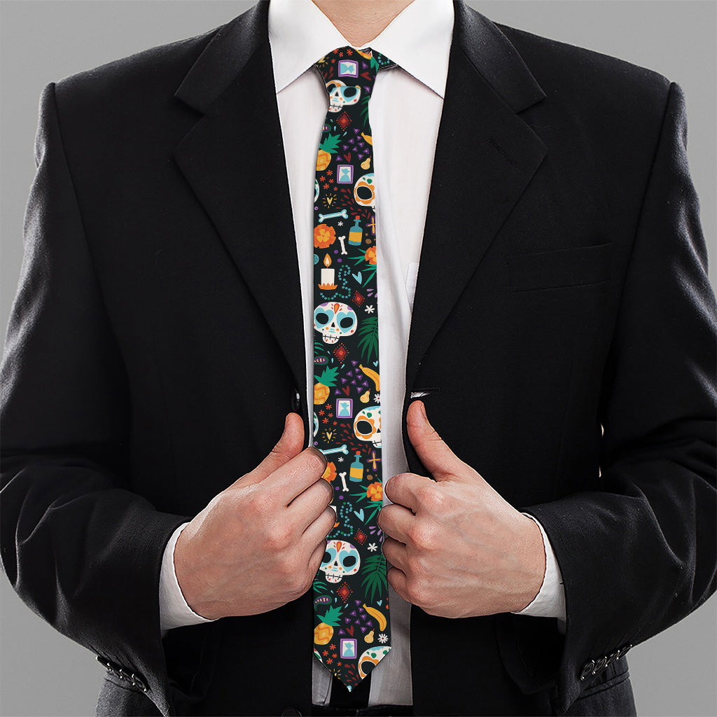 Dia De Los Muertos Day Of The Dead Print Necktie