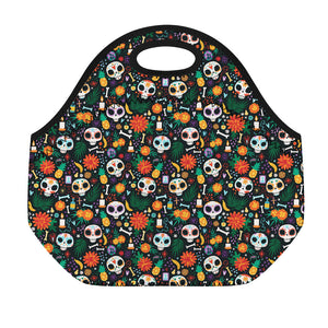 Dia De Los Muertos Day Of The Dead Print Neoprene Lunch Bag