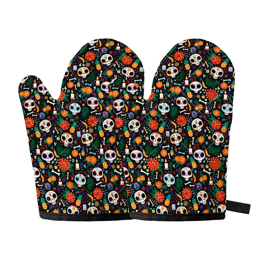 Dia De Los Muertos Day Of The Dead Print Oven Mitts