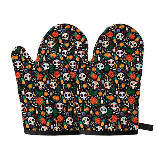 Dia De Los Muertos Day Of The Dead Print Oven Mitts