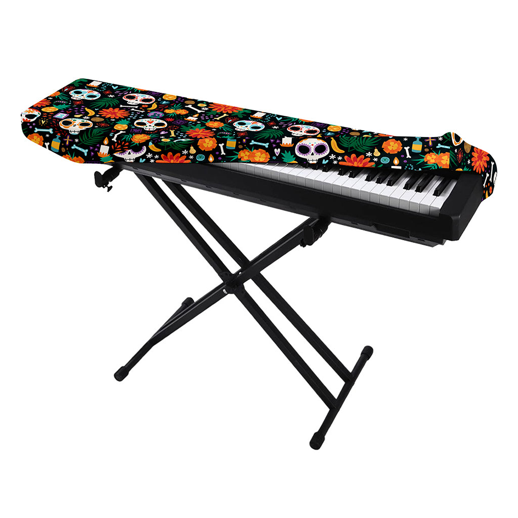 Dia De Los Muertos Day Of The Dead Print Piano Keyboard Cover