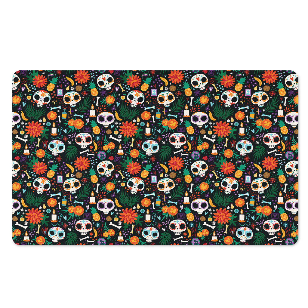 Dia De Los Muertos Day Of The Dead Print Polyester Doormat