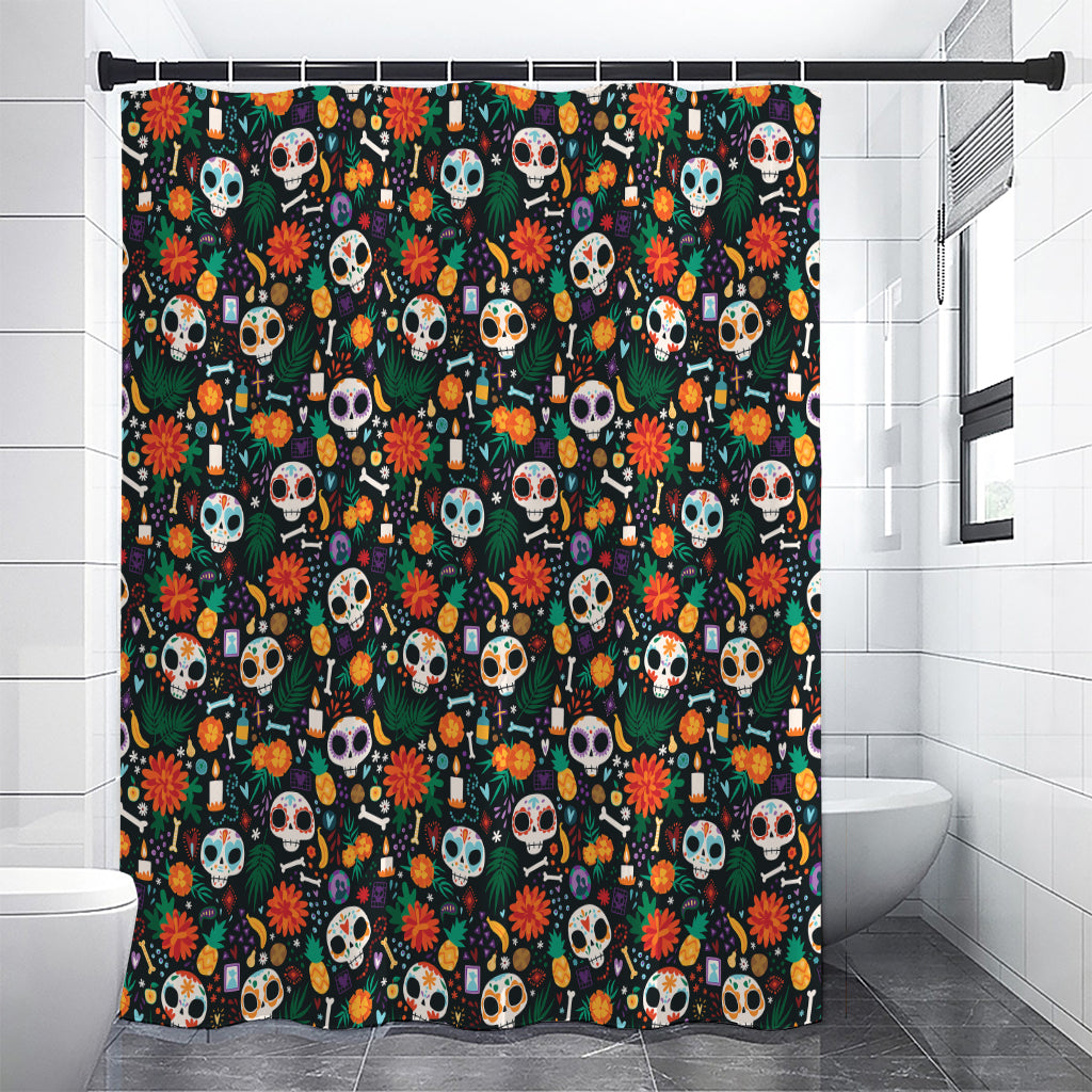 Dia De Los Muertos Day Of The Dead Print Premium Shower Curtain