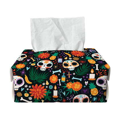 Dia De Los Muertos Day Of The Dead Print Rectangle Tissue Box Cover