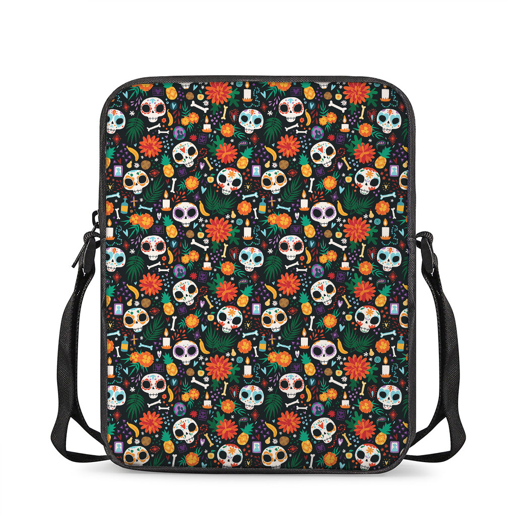 Dia De Los Muertos Day Of The Dead Print Rectangular Crossbody Bag