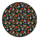Dia De Los Muertos Day Of The Dead Print Round Floor Mat