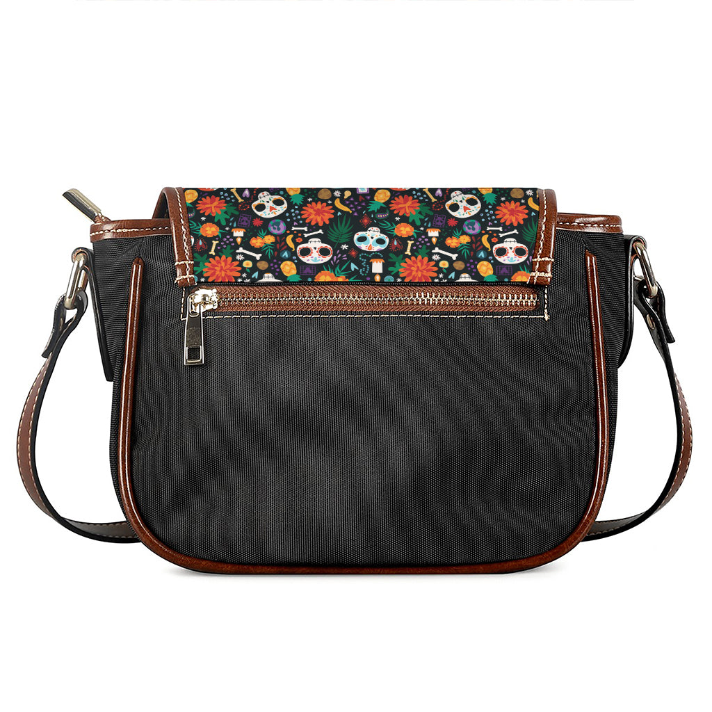 Dia De Los Muertos Day Of The Dead Print Saddle Bag