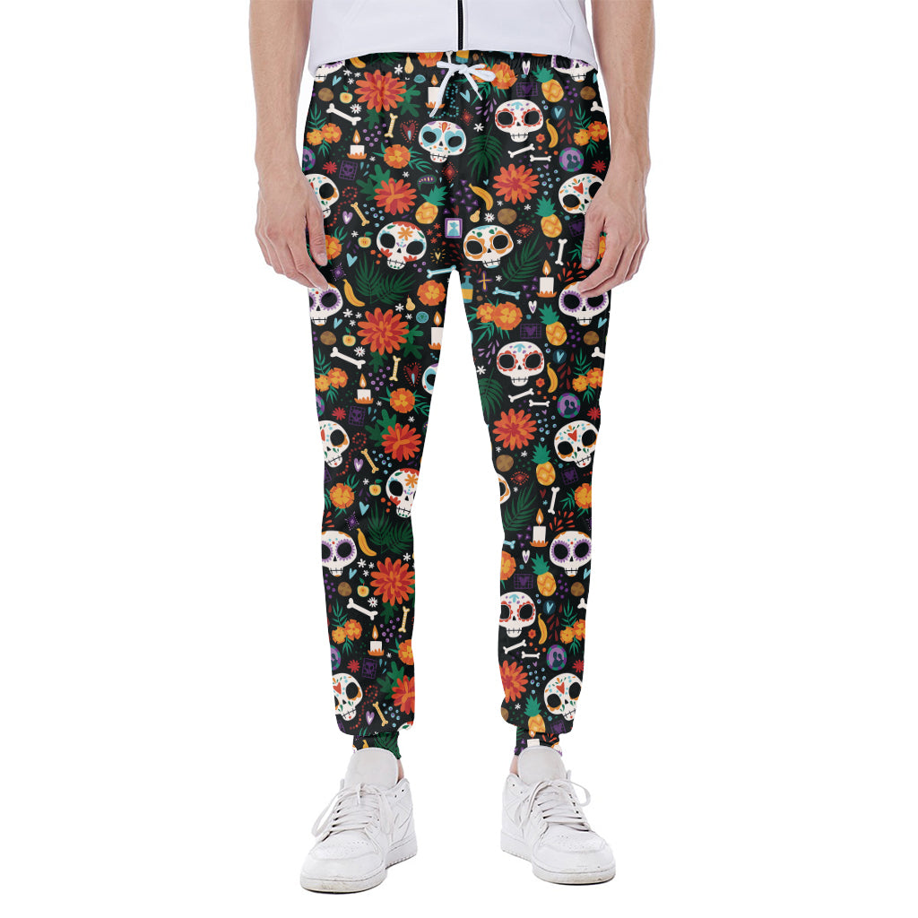 Dia De Los Muertos Day Of The Dead Print Scuba Joggers