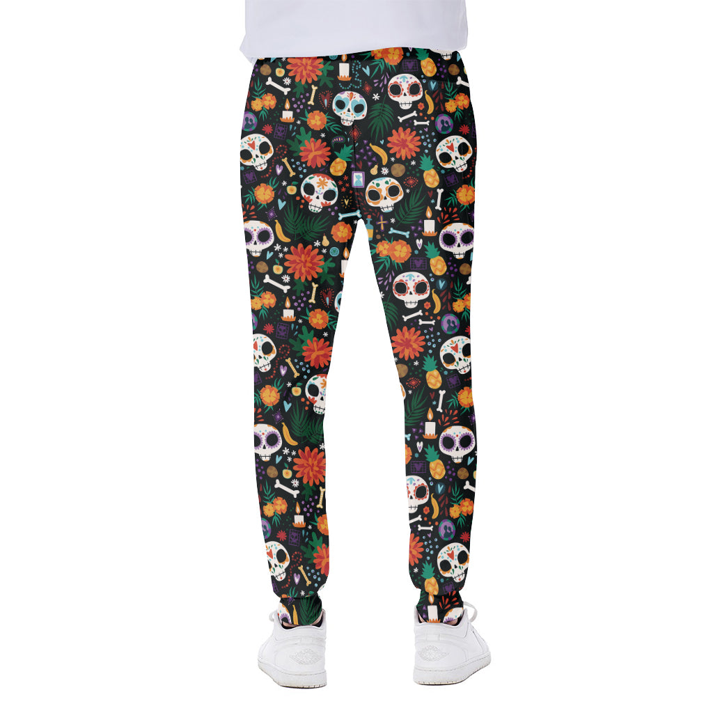 Dia De Los Muertos Day Of The Dead Print Scuba Joggers