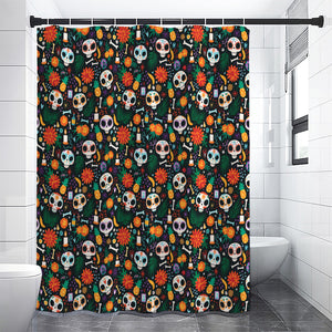 Dia De Los Muertos Day Of The Dead Print Shower Curtain