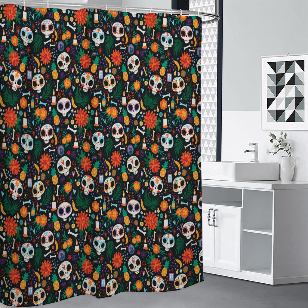 Dia De Los Muertos Day Of The Dead Print Shower Curtain