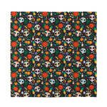 Dia De Los Muertos Day Of The Dead Print Silk Bandana