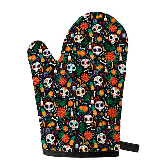 Dia De Los Muertos Day Of The Dead Print Single Oven Mitt