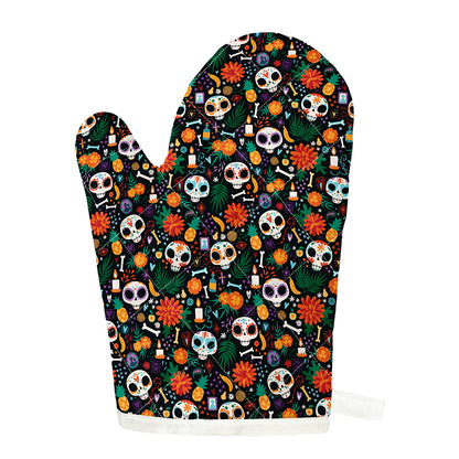Dia De Los Muertos Day Of The Dead Print Single Oven Mitt