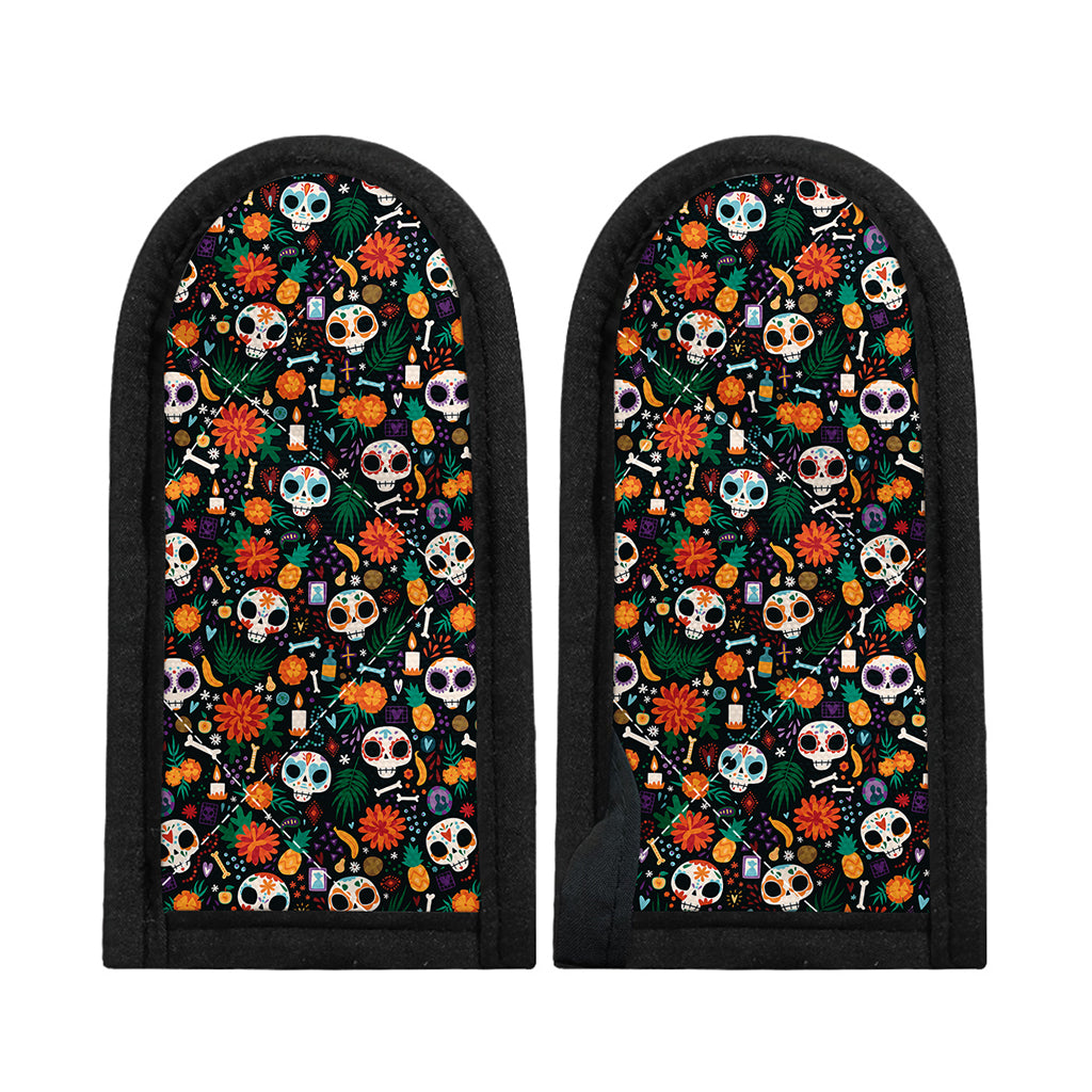 Dia De Los Muertos Day Of The Dead Print Skillet Handle Cover