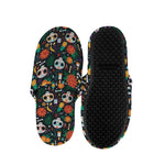 Dia De Los Muertos Day Of The Dead Print Slippers