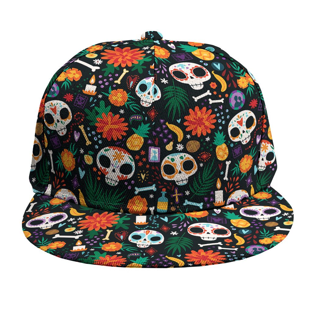 Dia De Los Muertos Day Of The Dead Print Snapback Cap