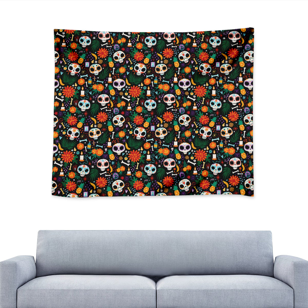 Dia De Los Muertos Day Of The Dead Print Tapestry