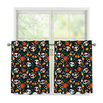Dia De Los Muertos Day Of The Dead Print Tier Curtains