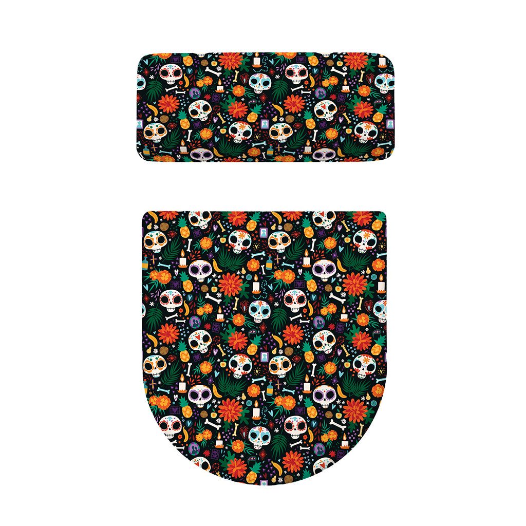 Dia De Los Muertos Day Of The Dead Print Toilet Lid And Tank Cover Set