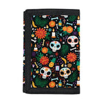 Dia De Los Muertos Day Of The Dead Print Trifold Wallet