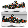 Dia De Los Muertos Day Of The Dead Print White Chunky Shoes